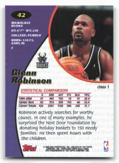 2000-01 Topps Gold Label #42 Glenn Robinson