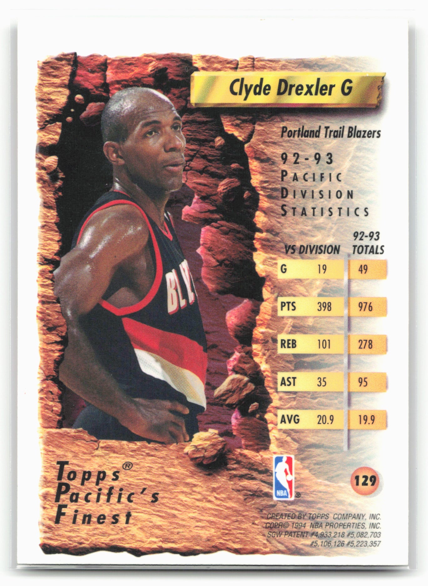 1993-94 Finest #129 Clyde Drexler Refractors