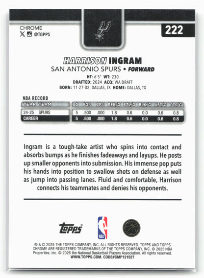 2025-26 Topps Chrome #222 Harrison Ingram 26182