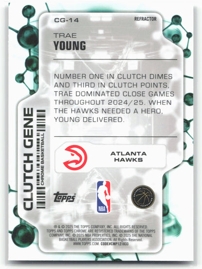 2025-26 Topps Chrome #CG-14 Trae Young Clutch Gene Refractor