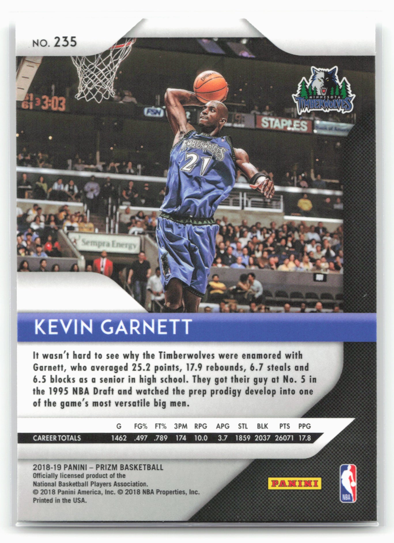 2018-19 Panini Prizm #235 Kevin Garnett