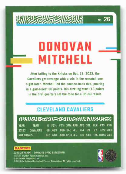 2023-24 Donruss Optic #26 Donovan Mitchell 26209