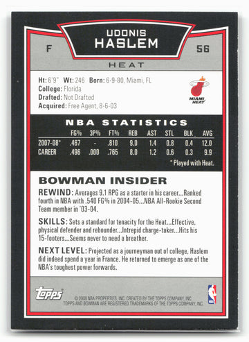 
2008-09 Bowman #56 Udonis Haslem