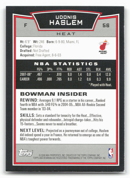 2008-09 Bowman #56 Udonis Haslem