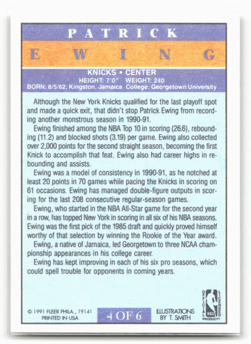 1991-92 Fleer #4 Patrick Ewing Pro-Visions
