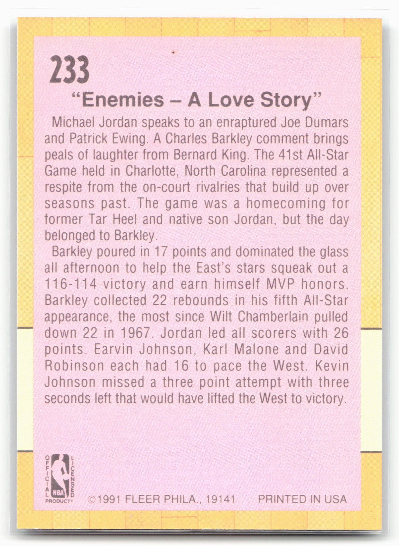 1991-92 Fleer #233 1991 All-Star Game