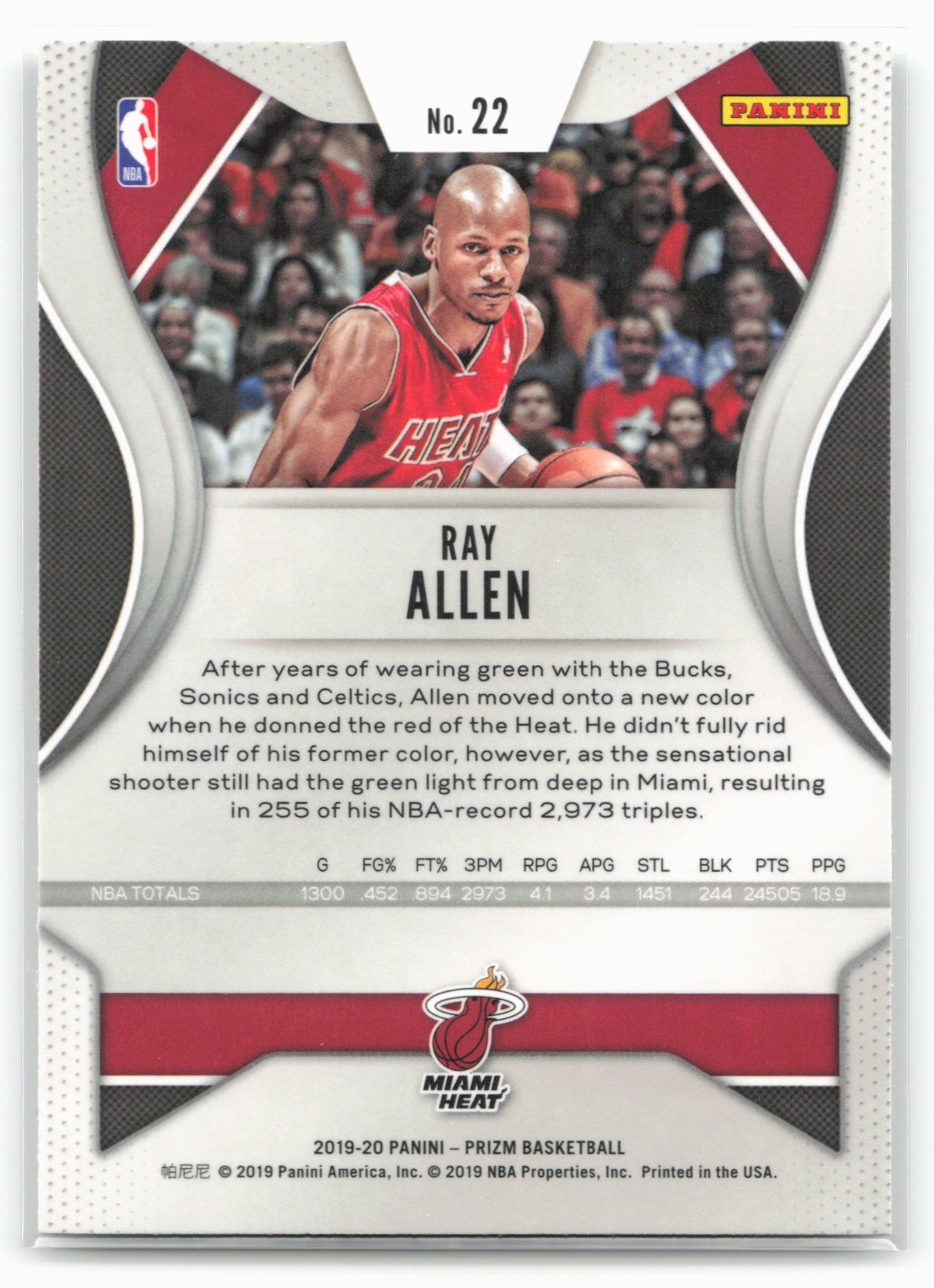 2019-20 Panini Prizm #22 Ray Allen