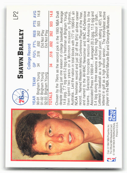 1993-94 Hoops #LP2 Shawn Bradley 1993 NBA Draft Lottery Pick Exchange