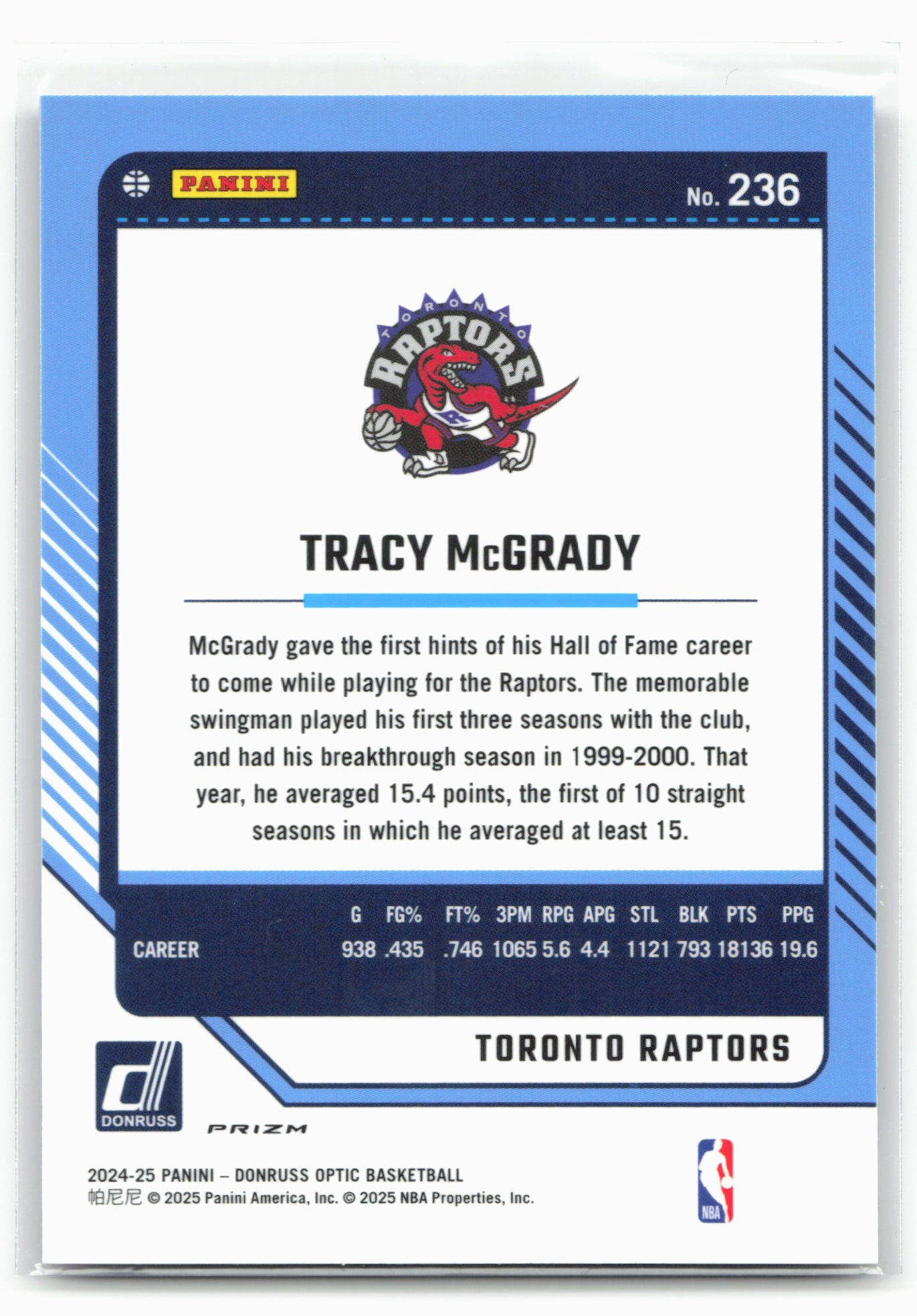 2024-25 Donruss Optic #236 Tracy McGrady Purple 26253