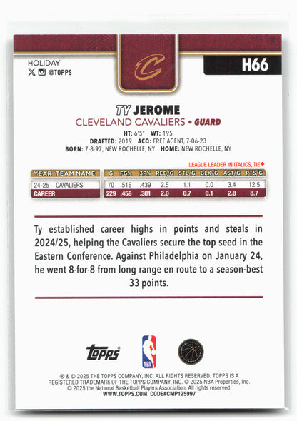2025-26 Topps Holiday #H66 Ty Jerome Glitter Holiday 26254