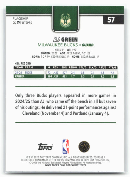 2025-26 Topps #57 AJ Green Season Tip Off 26263