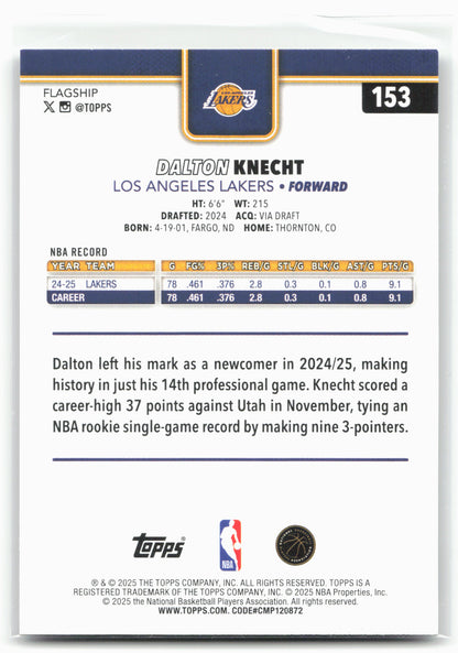 2025-26 Topps #153 Dalton Knecht Rainbow Foilboard 26264