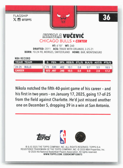 2025-26 Topps #36 Nikola Vučević Rainbow Foilboard 26265