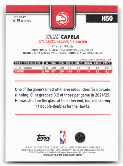 2025-26 Topps Holiday #H50 Clint Capela Plaid