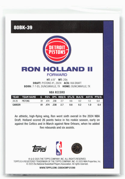 2025-26 Topps #80BK-39 Ron Holland II 1980-81 Topps Basketball 26270