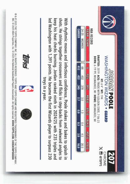 2025-26 Topps Chrome #207 Jordan Poole X-Fractor