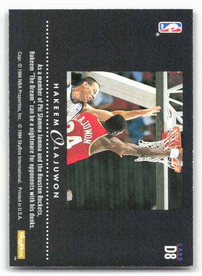 1993-94 SkyBox Premium #D8 Hakeem Olajuwon Dynamic Dunks