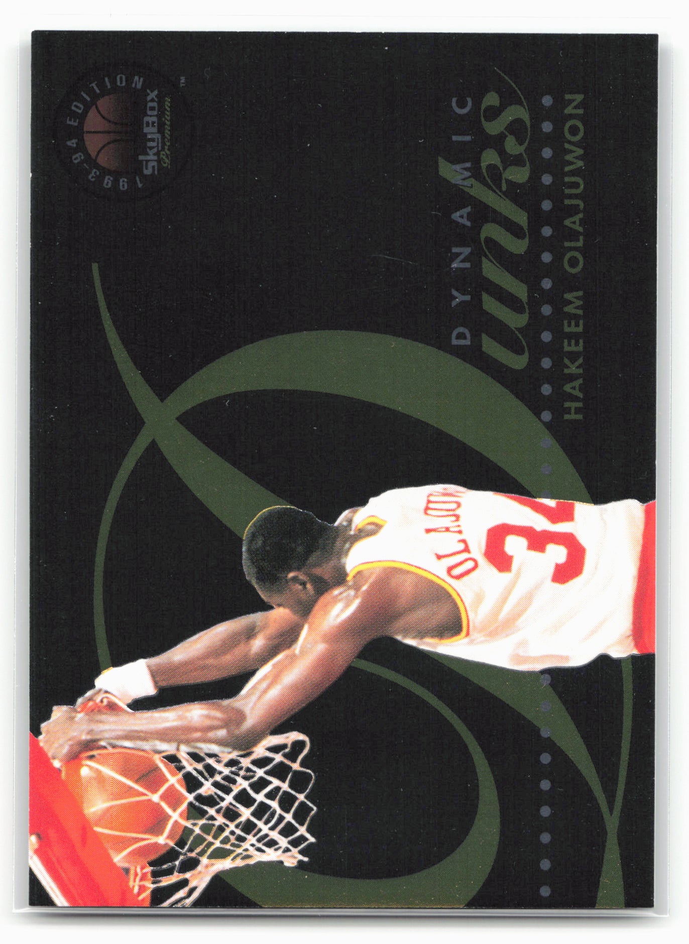 1993-94 SkyBox Premium #D8 Hakeem Olajuwon Dynamic Dunks