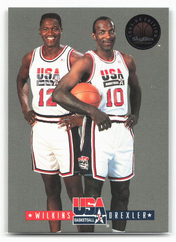1993-94 SkyBox Premium #8 Dominique Wilkins / Clyde Drexler EXCH USA Tip-Off