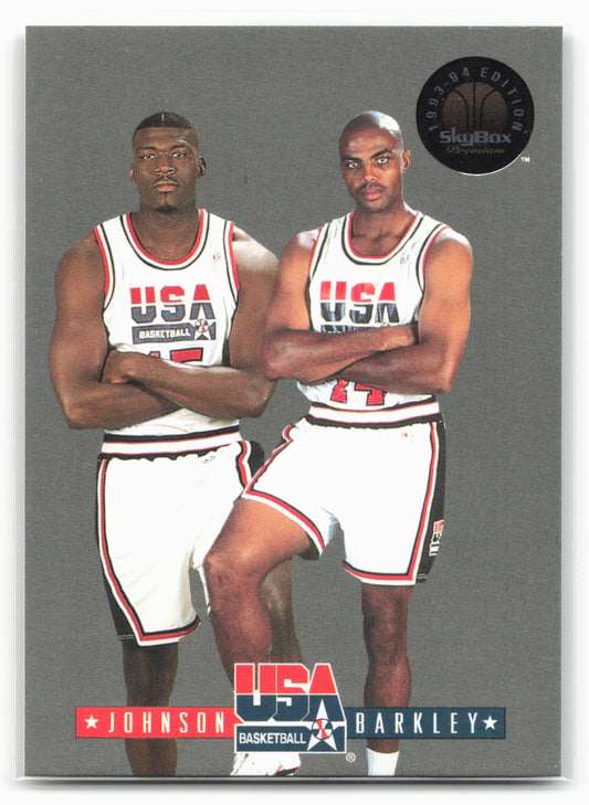 1993-94 SkyBox Premium #2 Larry Johnson / Charles Barkley EXCH USA Tip-Off