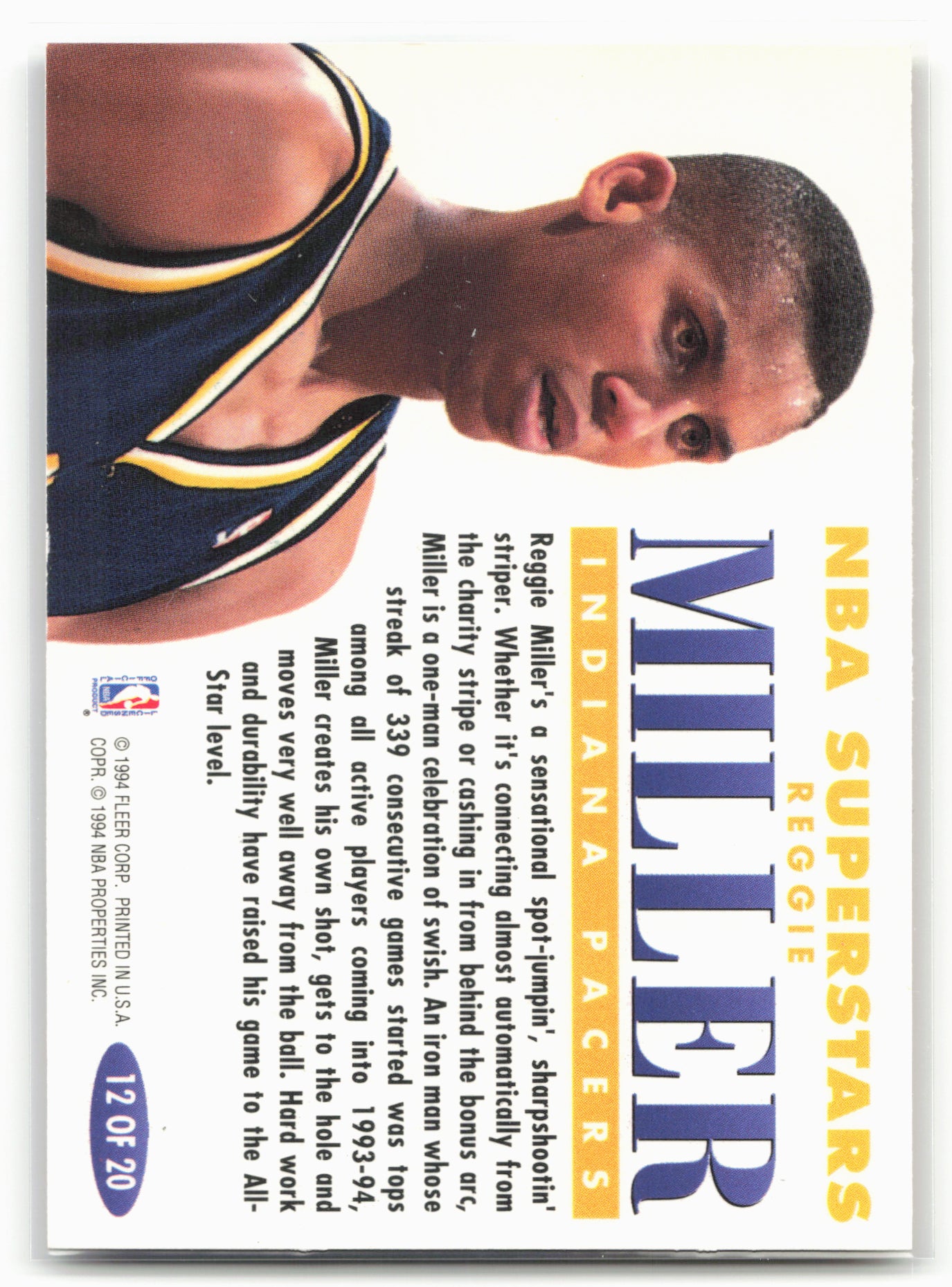 1993-94 Fleer #12 Reggie Miller NBA Superstars