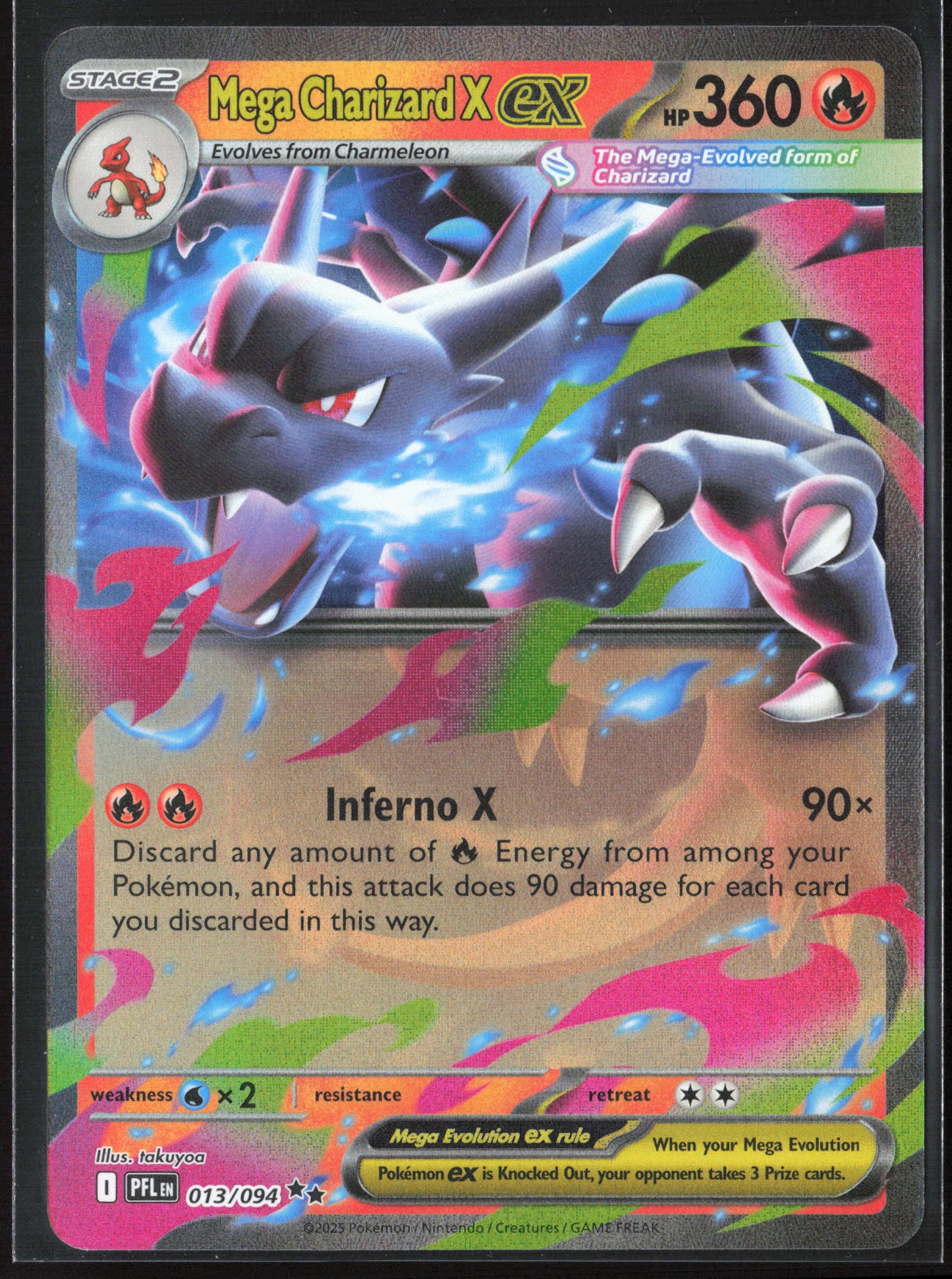 ME02: Phantasmal Flames #013/094 Mega Charizard X ex Holo 26339