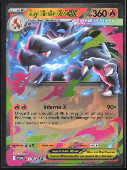 ME02: Phantasmal Flames #013/094 Mega Charizard X ex Holo 26339