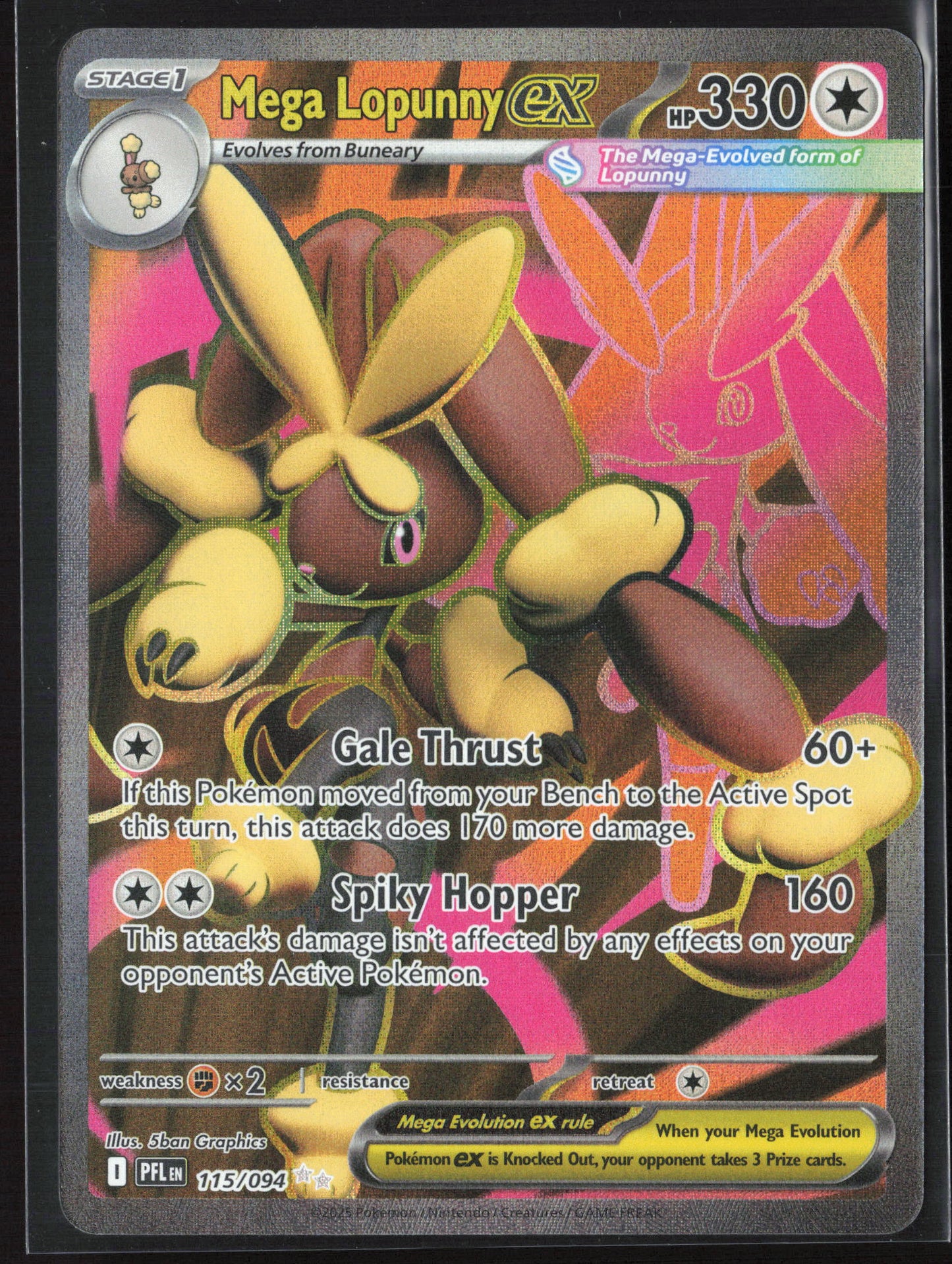 ME02: Phantasmal Flames #115/094 Mega Lopunny ex Holo 26347