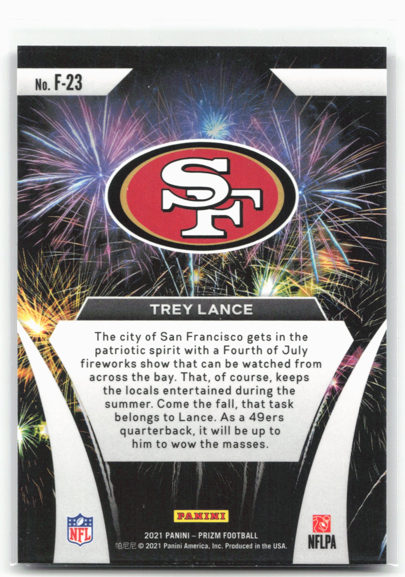2021 Panini Prizm #F-23 Trey Lance Fireworks
