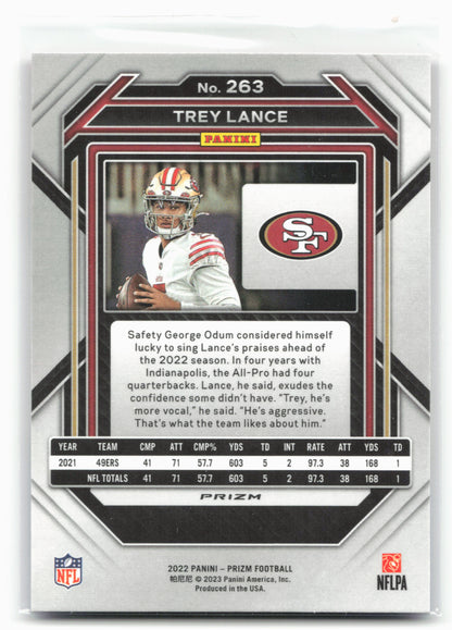 2022 Panini Prizm #263 Trey Lance Red White and Blue