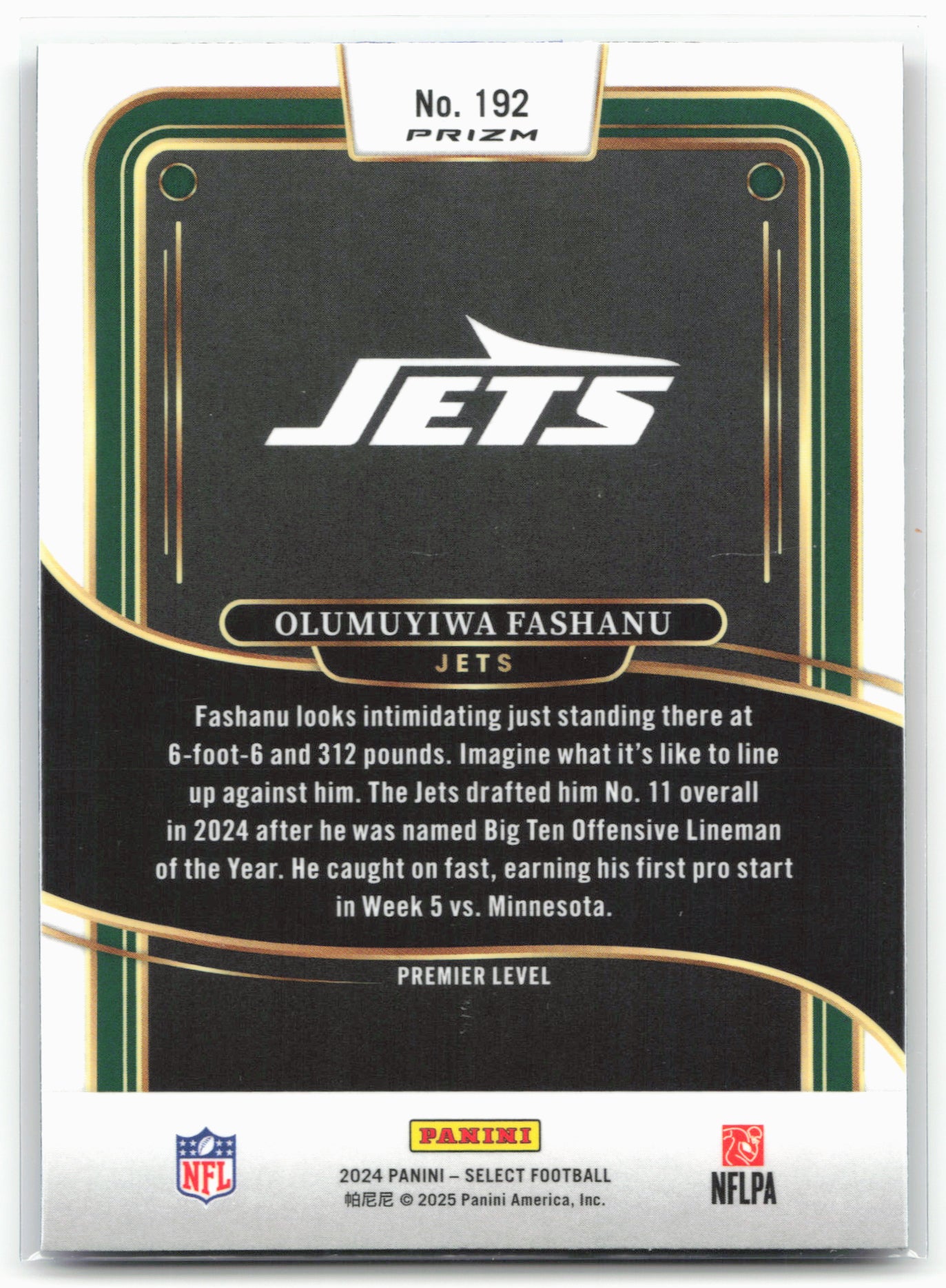 2024 Panini Select #192 Olumuyiwa Fashanu Red & Blue Prizm Shock