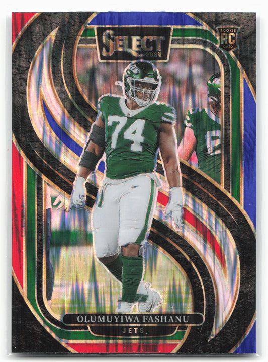 2024 Panini Select #192 Olumuyiwa Fashanu Red & Blue Prizm Shock