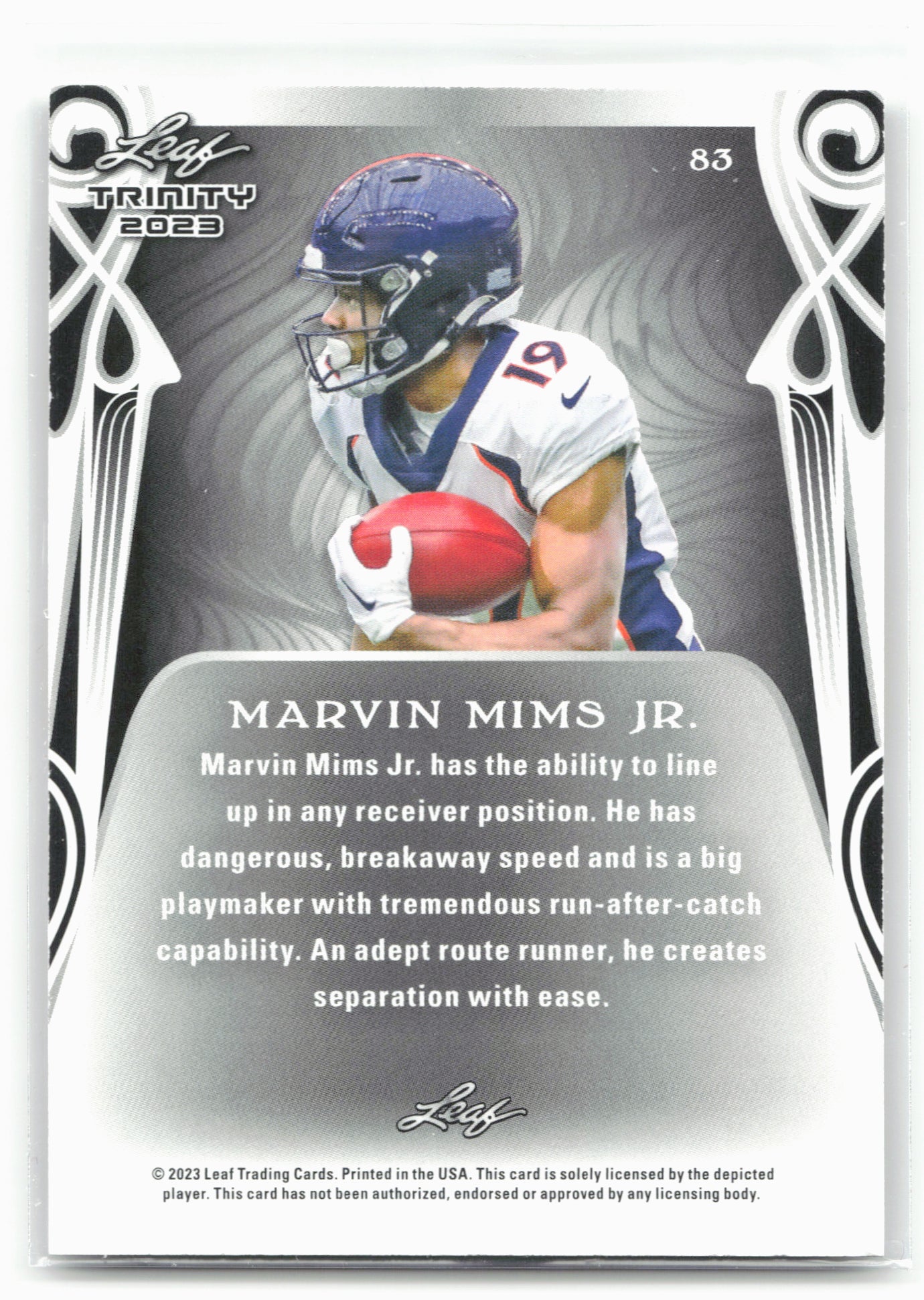 2023 Leaf Trinity #BA-MMJ Marvin Mims Jr.