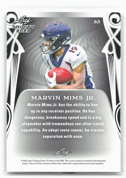 2023 Leaf Trinity #BA-MMJ Marvin Mims Jr.