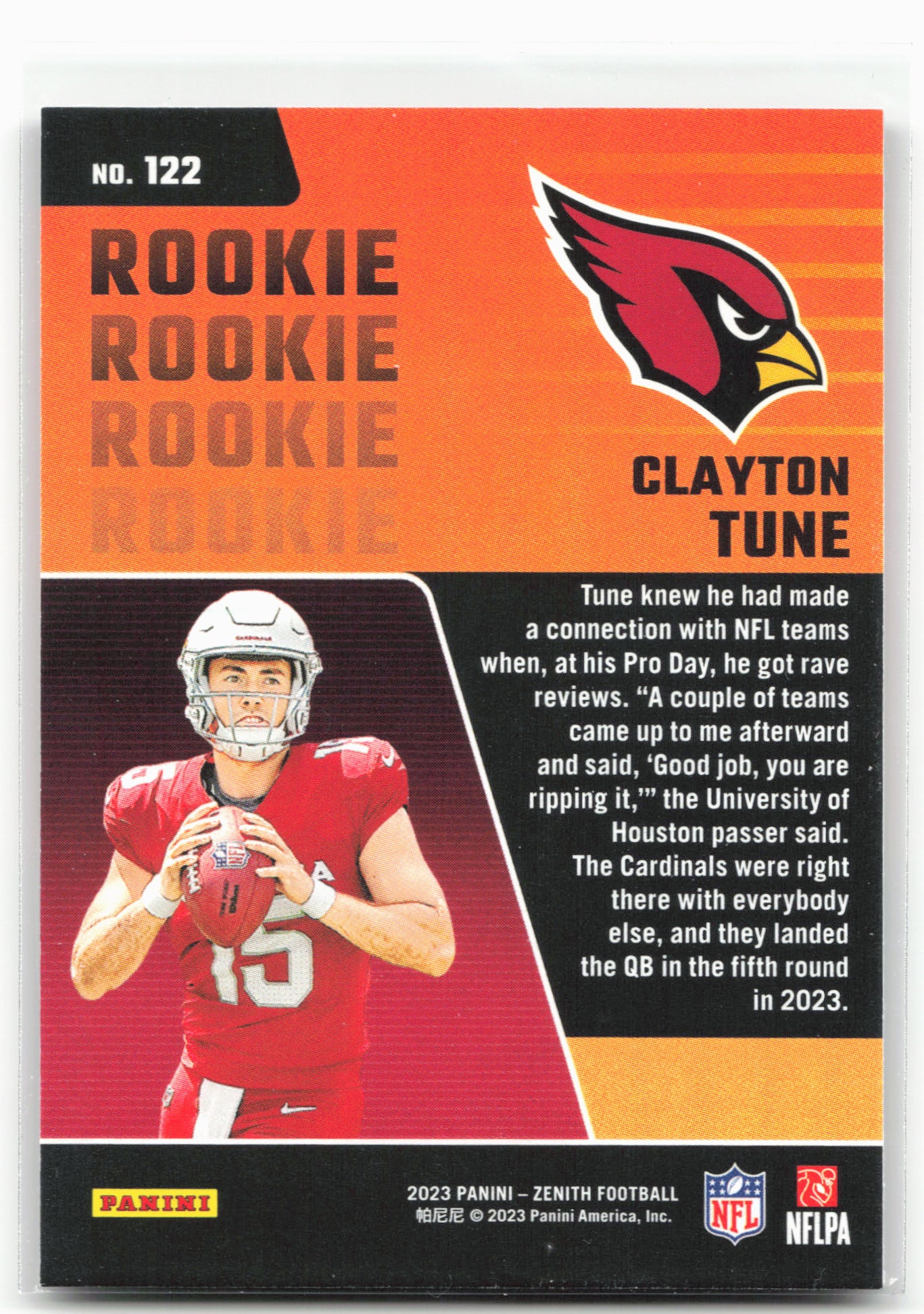 2023 Panini Zenith #122 Clayton Tune Red Zone