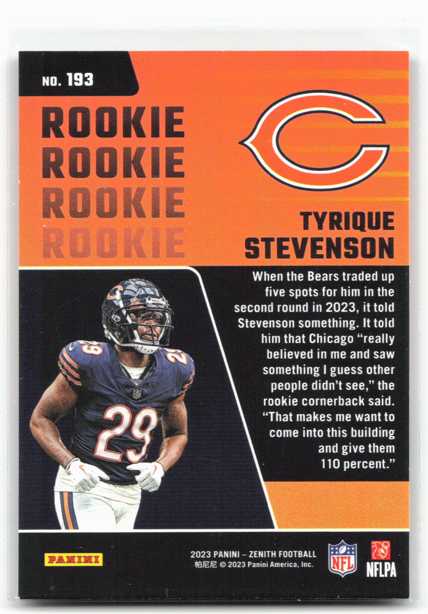 2023 Panini Zenith #193 Tyrique Stevenson Red Zone