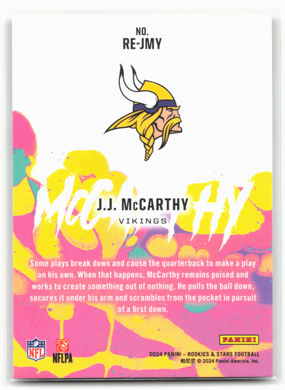 2024 Panini Rookies & Stars #RE-JMY J.J. McCarthy Rookie Exclusive