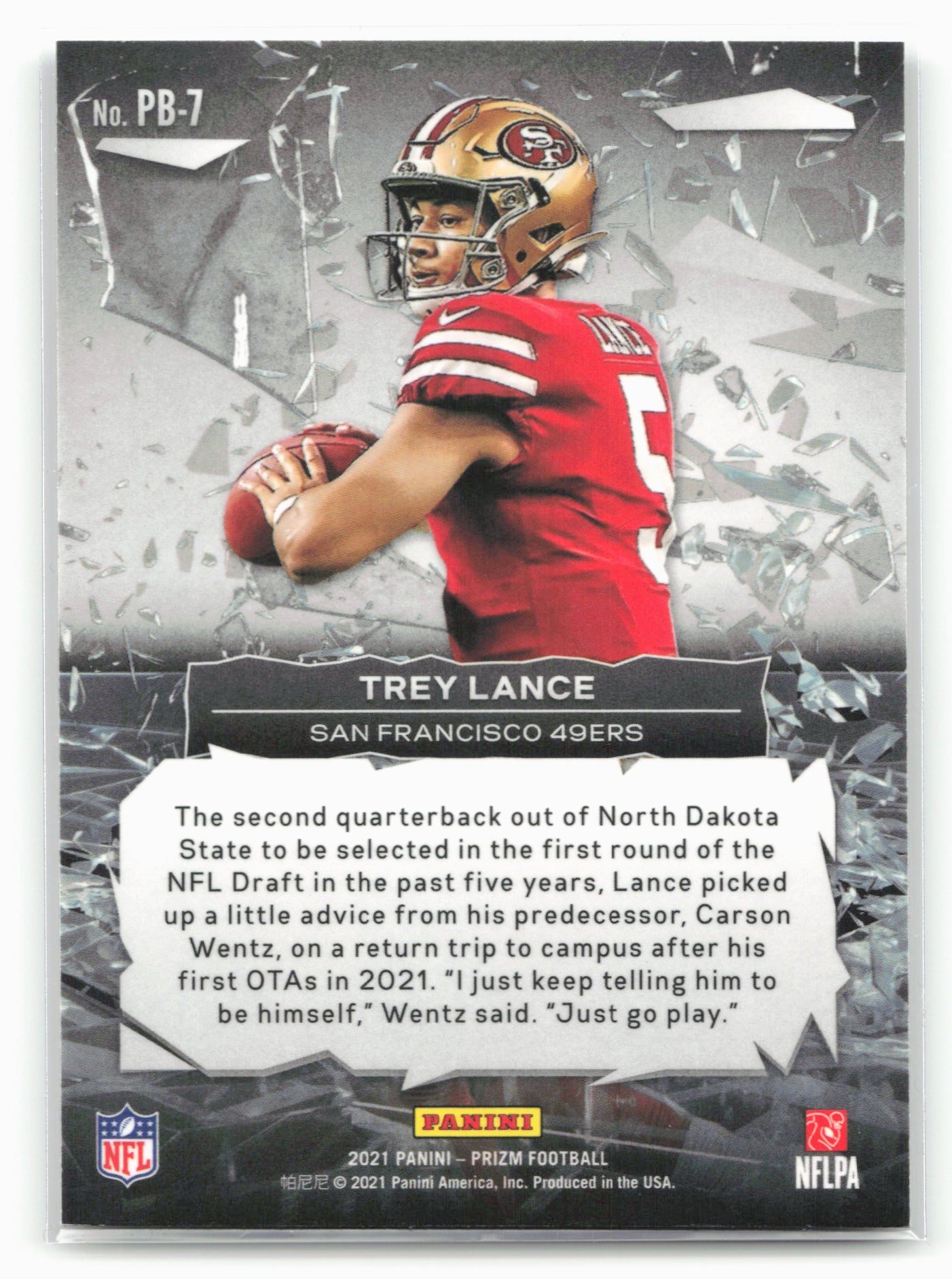 2021 Panini Prizm #PB-7 Trey Lance Prizm Break