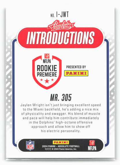 2024 Panini Absolute #I-JWT Jaylen Wright Introductions