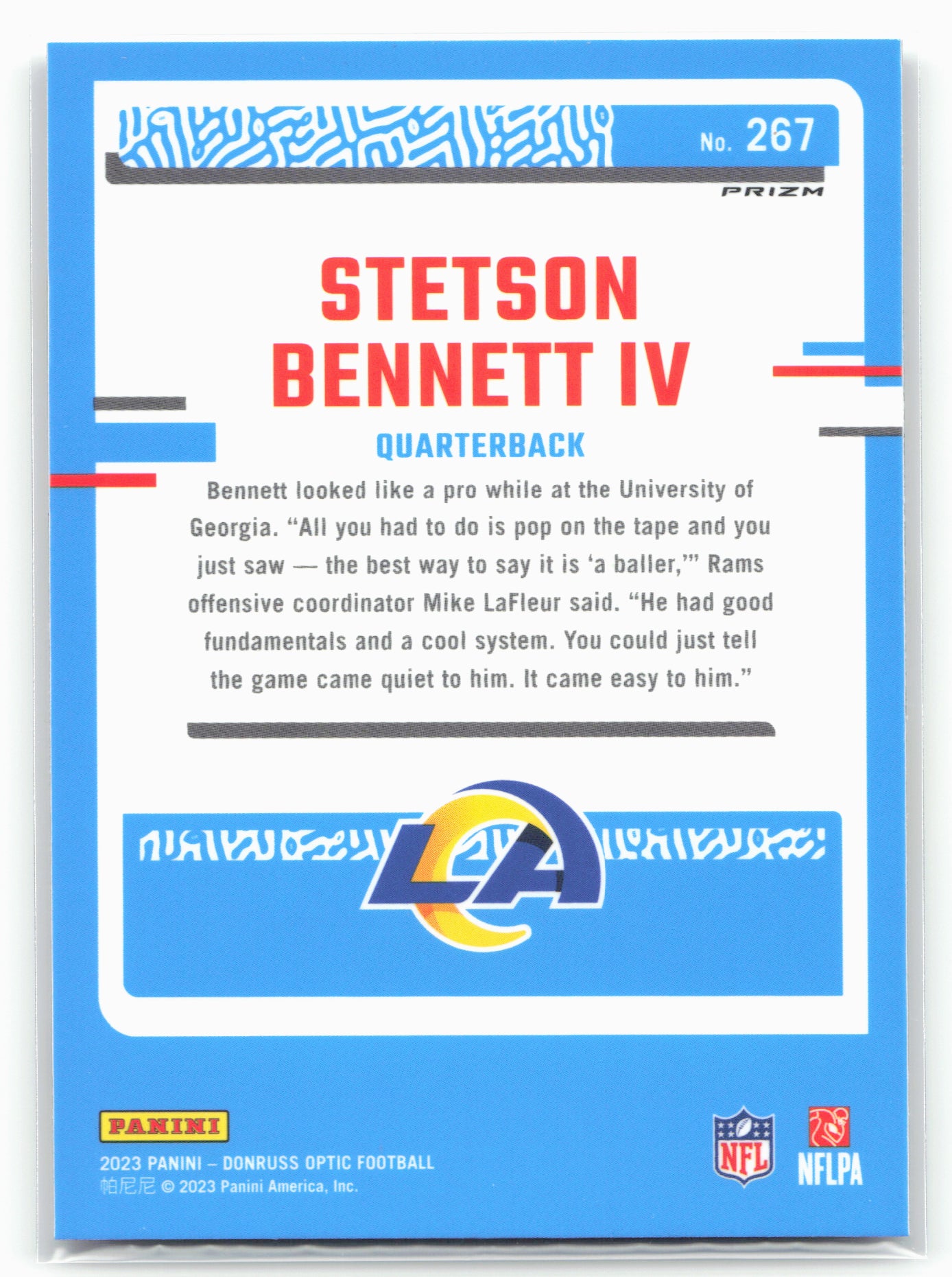 2023 Donruss Optic #267 Stetson Bennett Holo