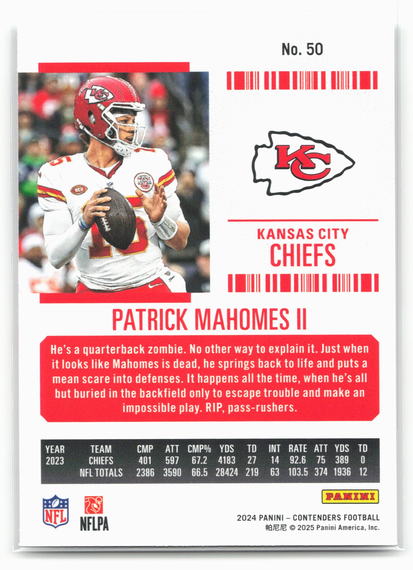 2024 Panini Contenders #50 Patrick Mahomes II Retail