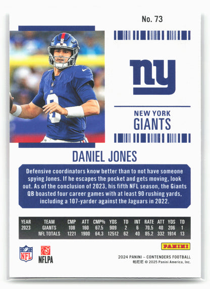 2024 Panini Contenders #73 Daniel Jones Retail