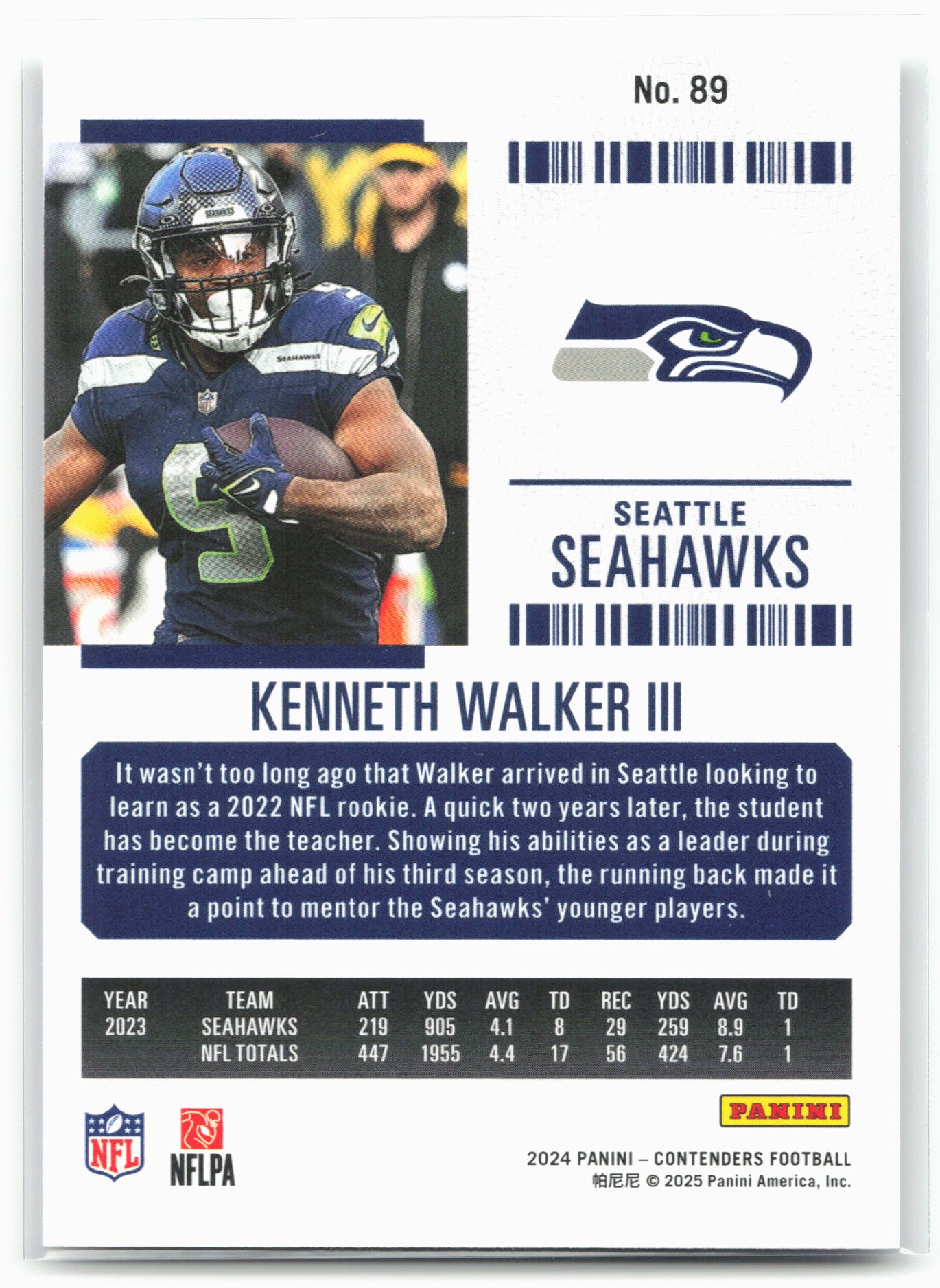 2024 Panini Contenders #89 Kenneth Walker III Retail