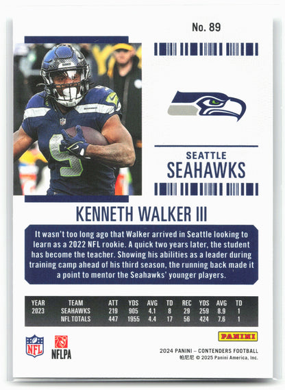 2024 Panini Contenders #89 Kenneth Walker III Retail