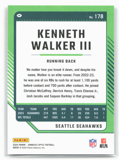 2024 Donruss Optic #178 Kenneth Walker III