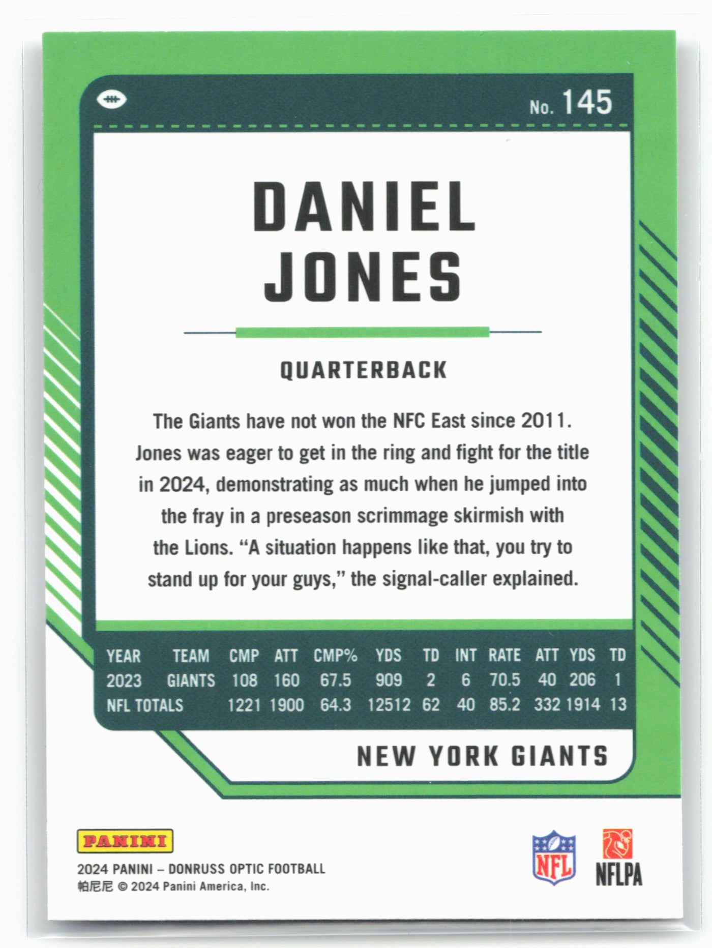 2024 Donruss Optic #145 Daniel Jones