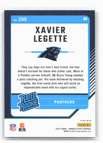 2024 Donruss Optic #299 Xavier Legette Blue Scope