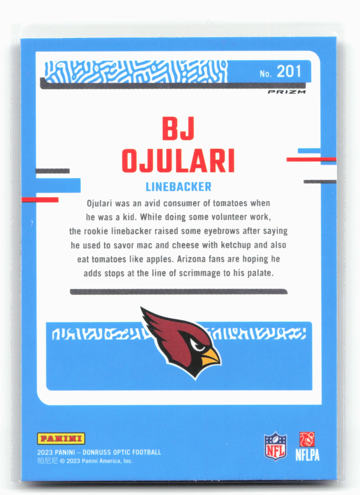 2023 Donruss Optic #201 BJ Ojulari Purple Shock