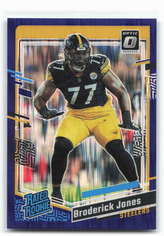 2023 Donruss Optic #285 Broderick Jones Purple Shock