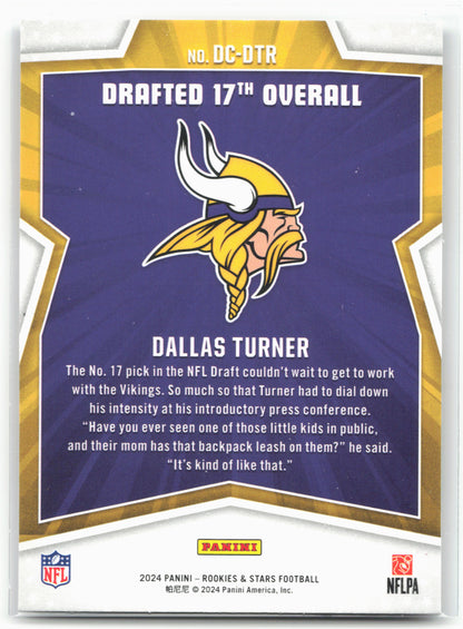 2024 Panini Rookies & Stars #DC-DTR Dallas Turner Draft Class